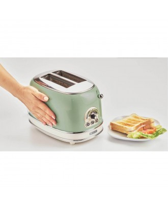 Toaster pentru 2 felii de paine, verde, Vintage - ARIETE